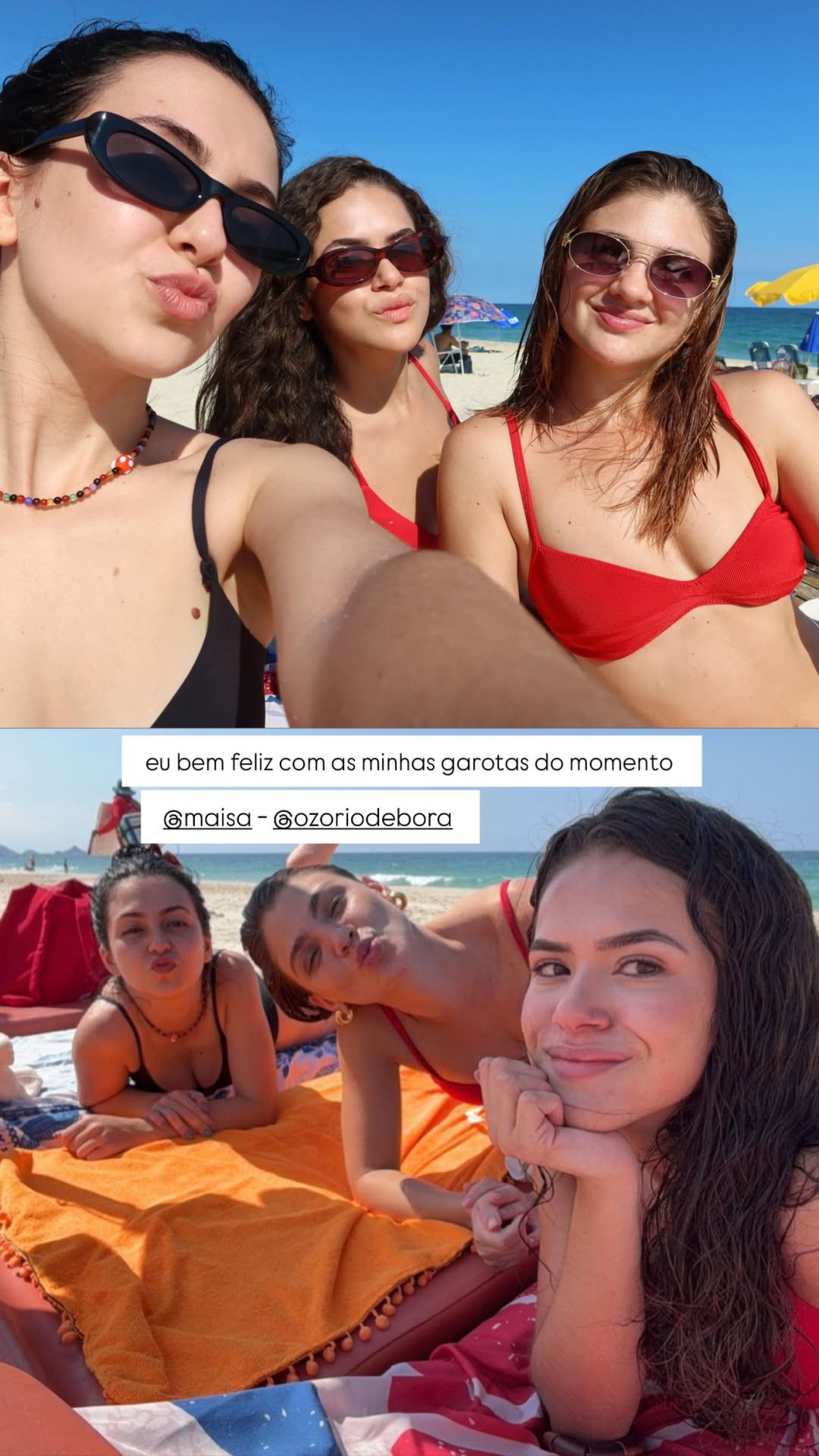 Klara Castanho reencontra Maisa e Debora Ozório em dia de praia - Reprodução / Instagram