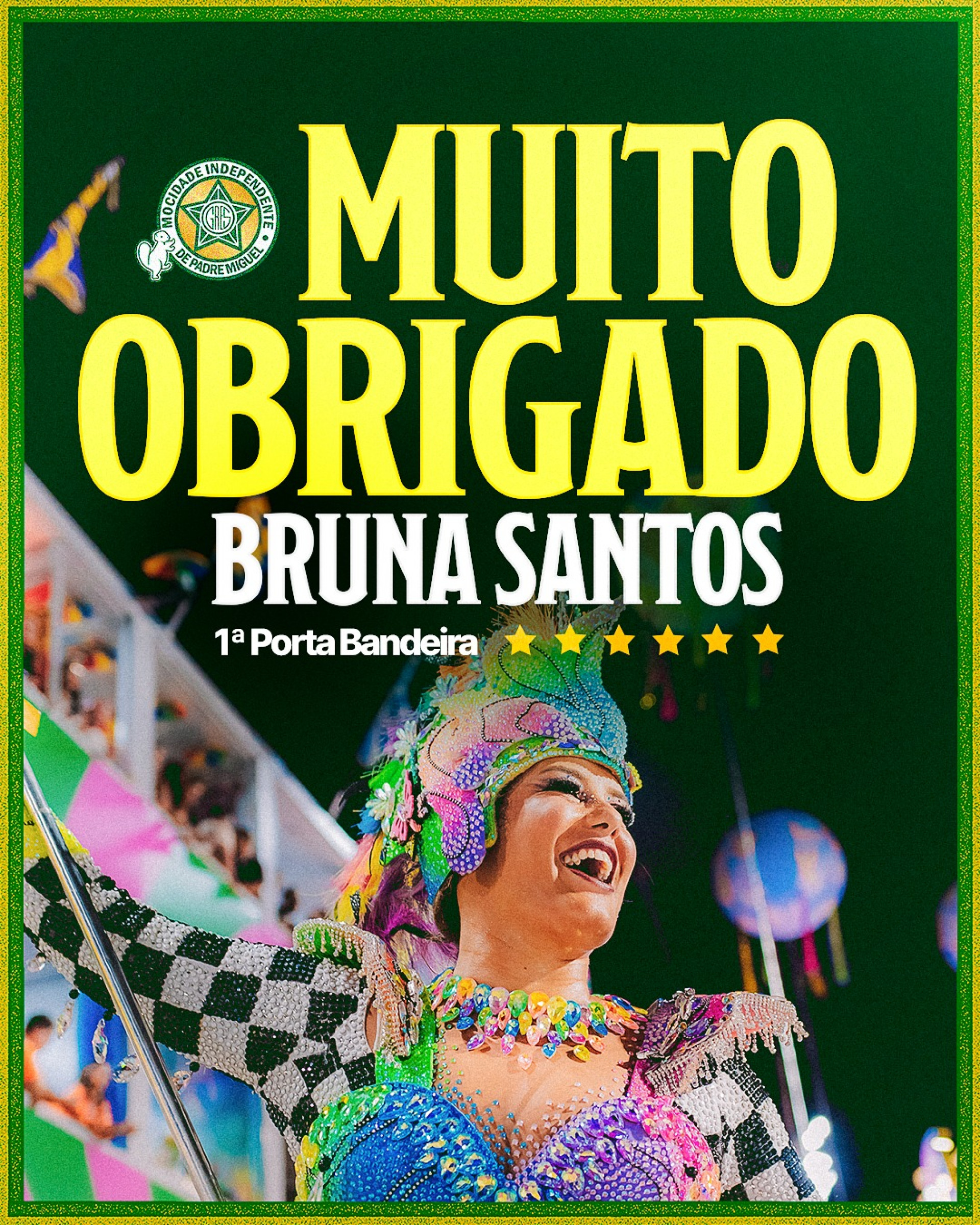 Mocidade comentou sa&iacute;da da porta-bandeira Bruna Santos  - Reprodu&ccedil;&atilde;o/Instagram