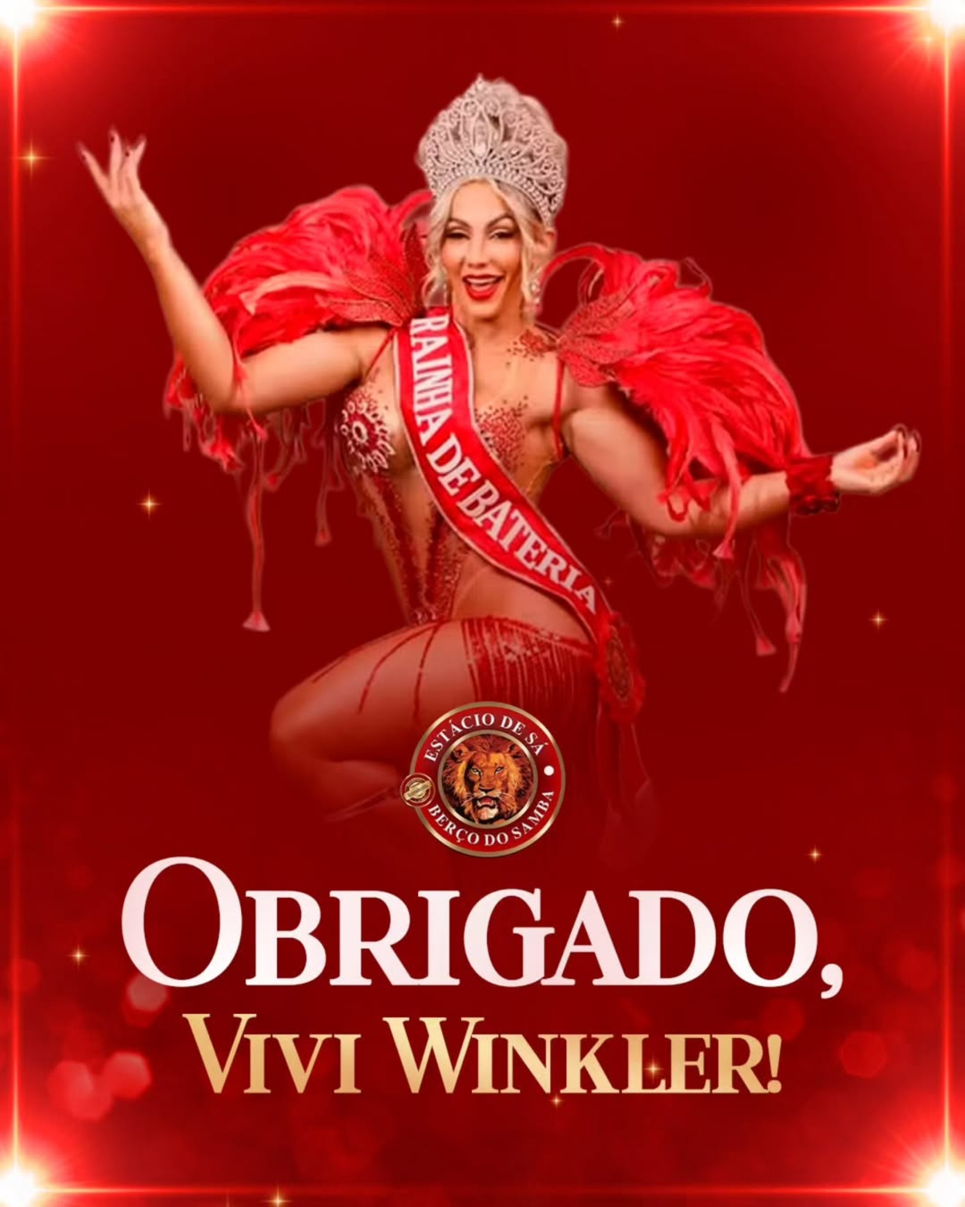 Estácio de Sá comunica saída da rainha de bateria, Vivi Winkler - Reprodução / Instagram