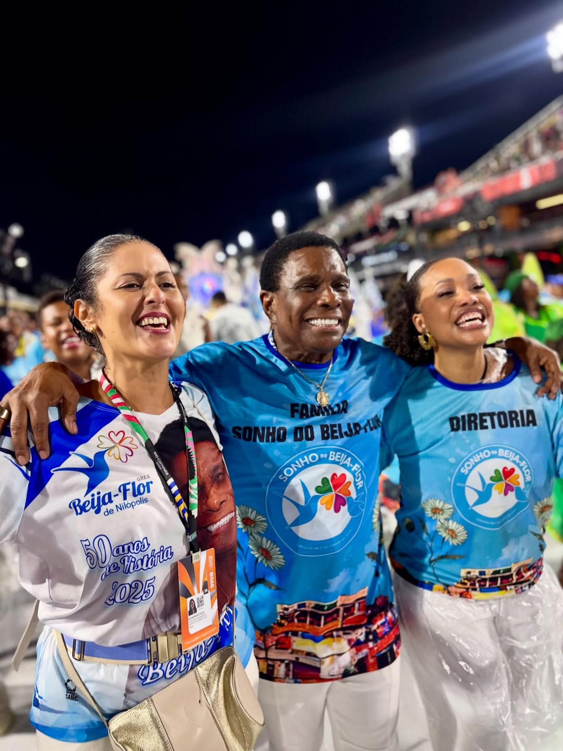 Neguinho da Beija-Flor com Jéssica Martin, ex e atual intérpretes da Beija-Flor - Reprodução/Instagram