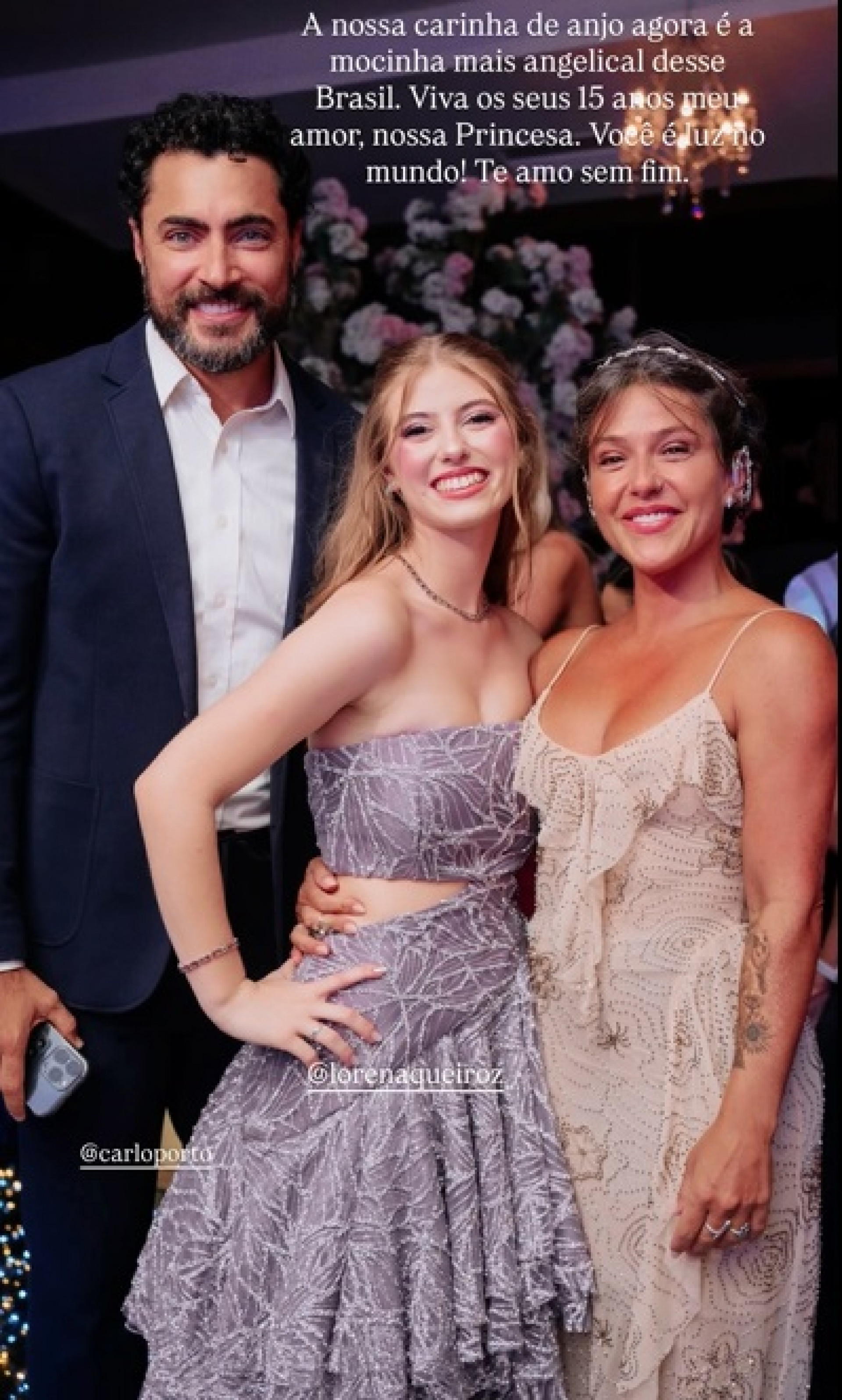 Carlo Porto, Lorena Queiroz e Priscila Sol  - Reprodução/Instagram 