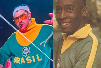 Conta oficial do Pelé agradece Bad Bunny por homenagem em show: 'Música e futebol conectam povos'