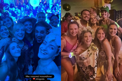 Paolla Oliveira, Angélica e Eva Huck se reencontram em festa pós-Carnaval no Rio