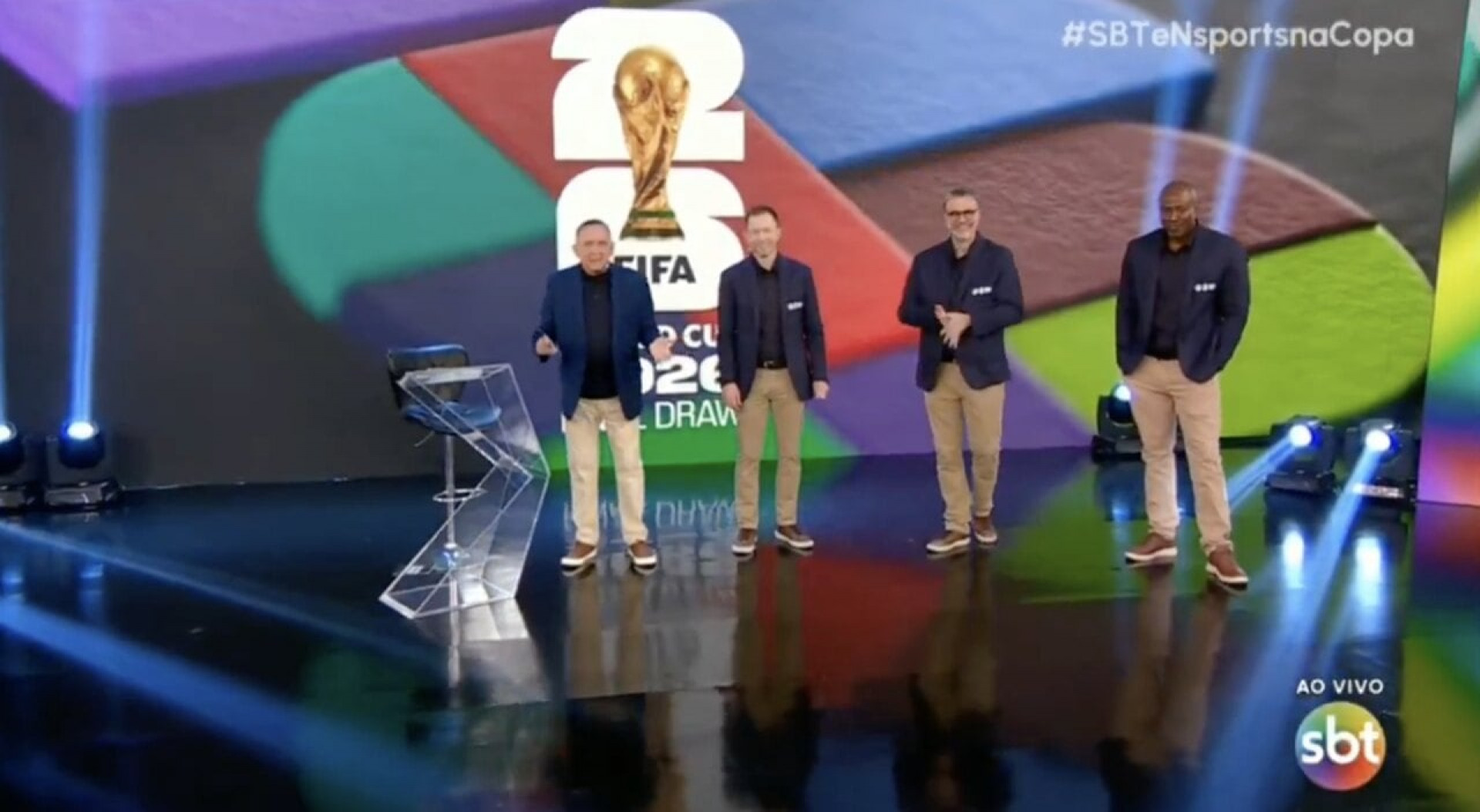 SBT decide como ser&aacute; a divis&atilde;o entre Galv&atilde;o Bueno e Tiago Leifert na Copa; confira