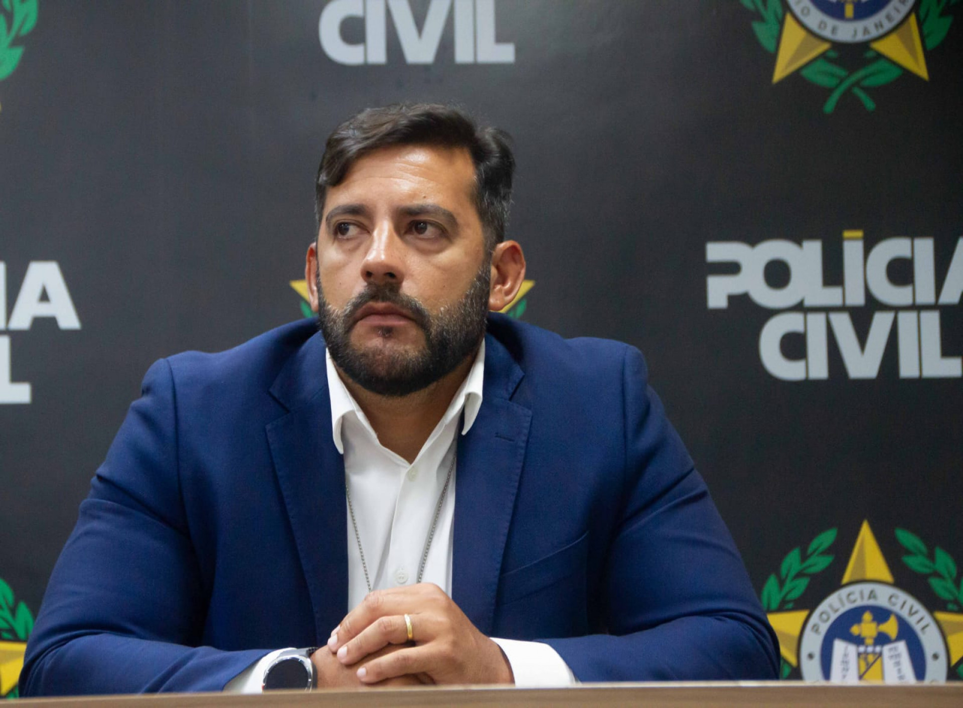 Coletiva com delegados da Polícia Civil sobre mais uma fase da Operação Espoliador - Érica Martin/Agência O Dia