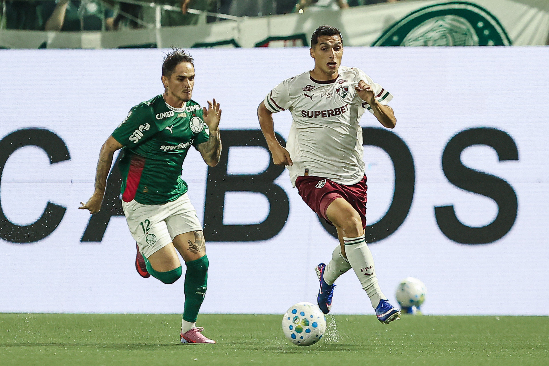 Fluminense enfrentou o Palmeiras, nesta quarta-feira (25), na Arena Barueri, pela 4&ordf; rodada do Brasileir&atilde;o - Lucas Mer&ccedil;on/Fluminense