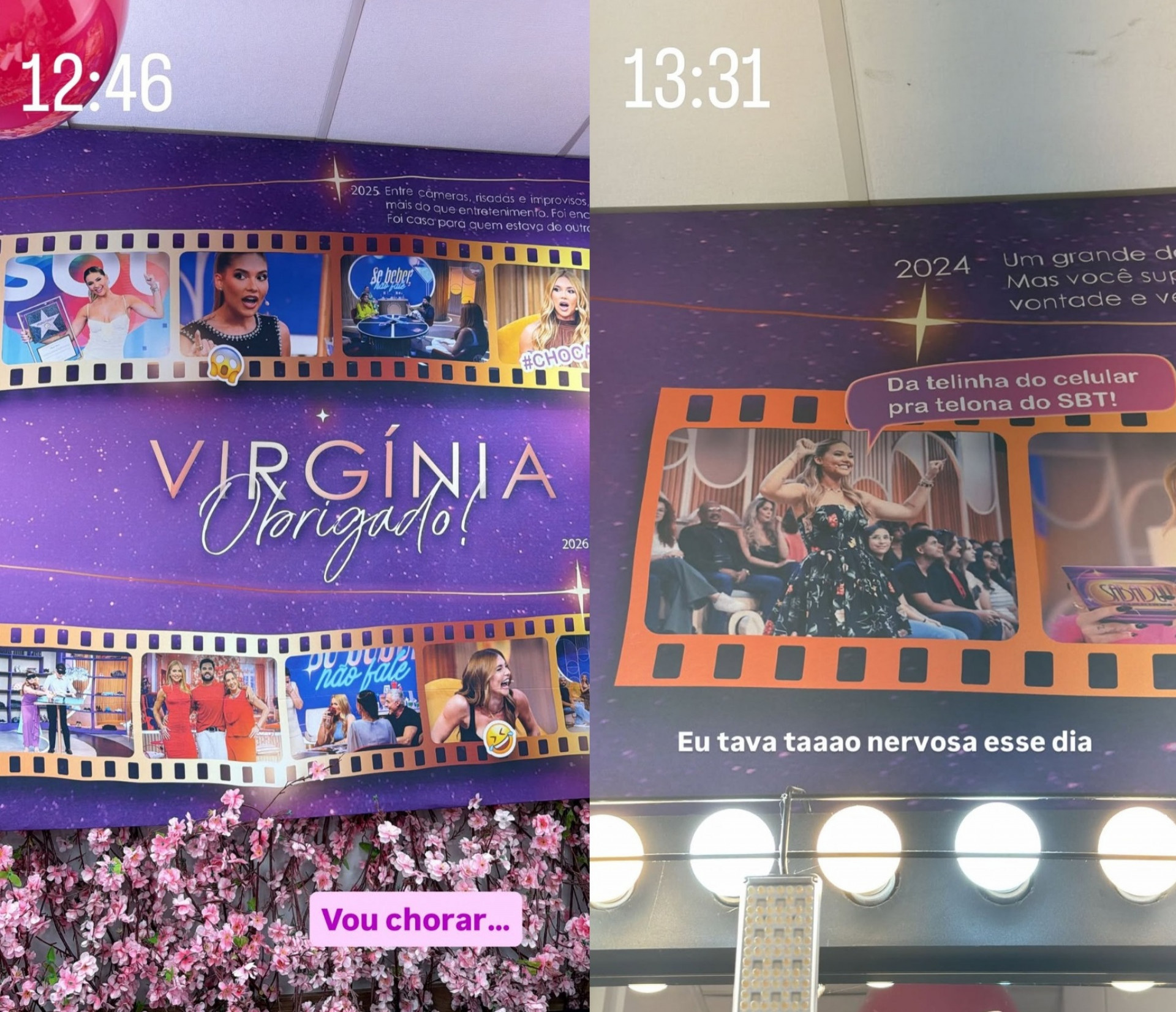 Virginia exibiu detalhes de surpresa no camarim da emissora  - Reprodução/Instagram 