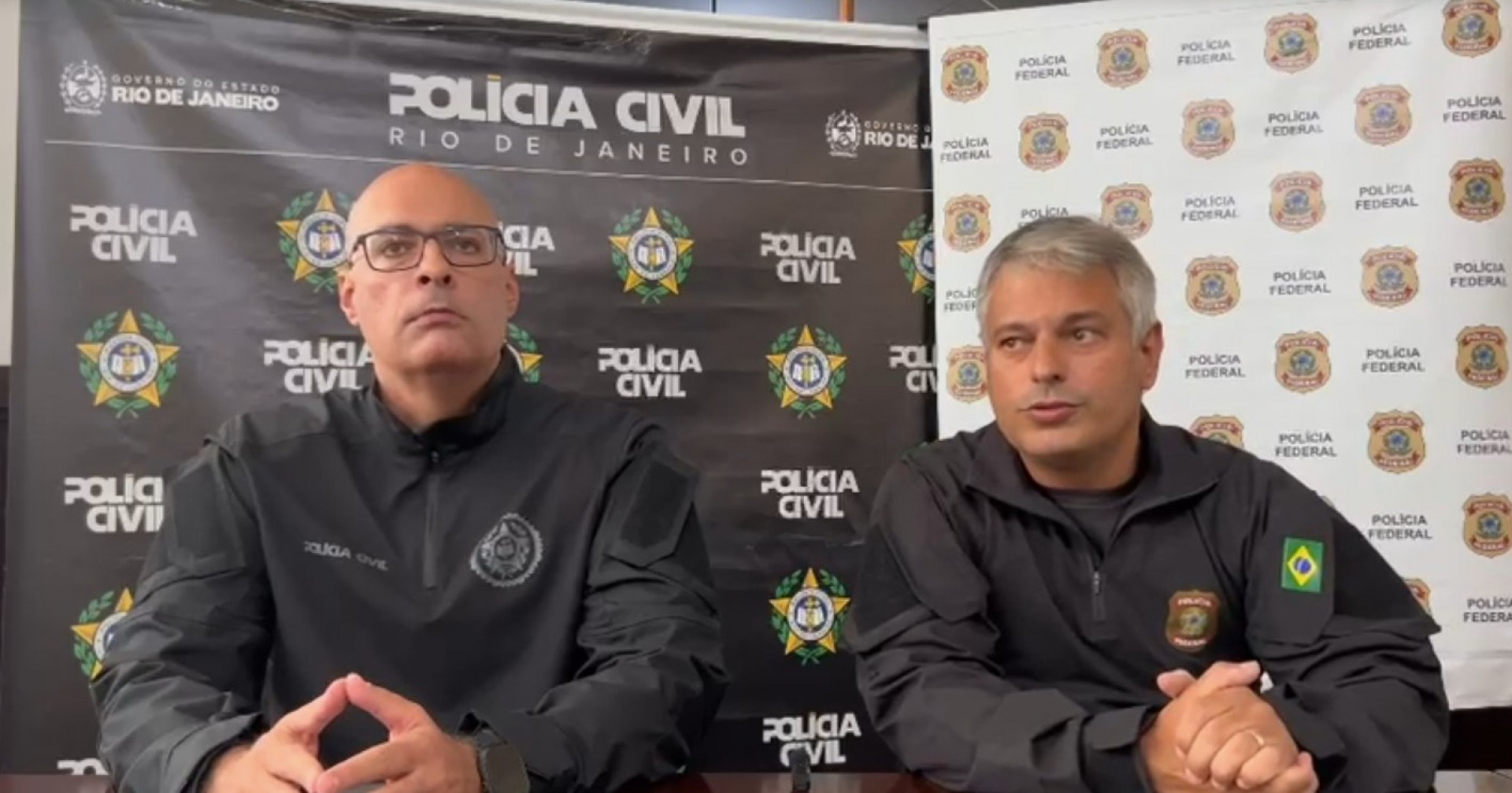 Secretário de Polícia Civil, Felipe Curi, e o Superintendente Regional da PF no Rio de Janeiro, Fábio Galvão  - Divulgação/PF