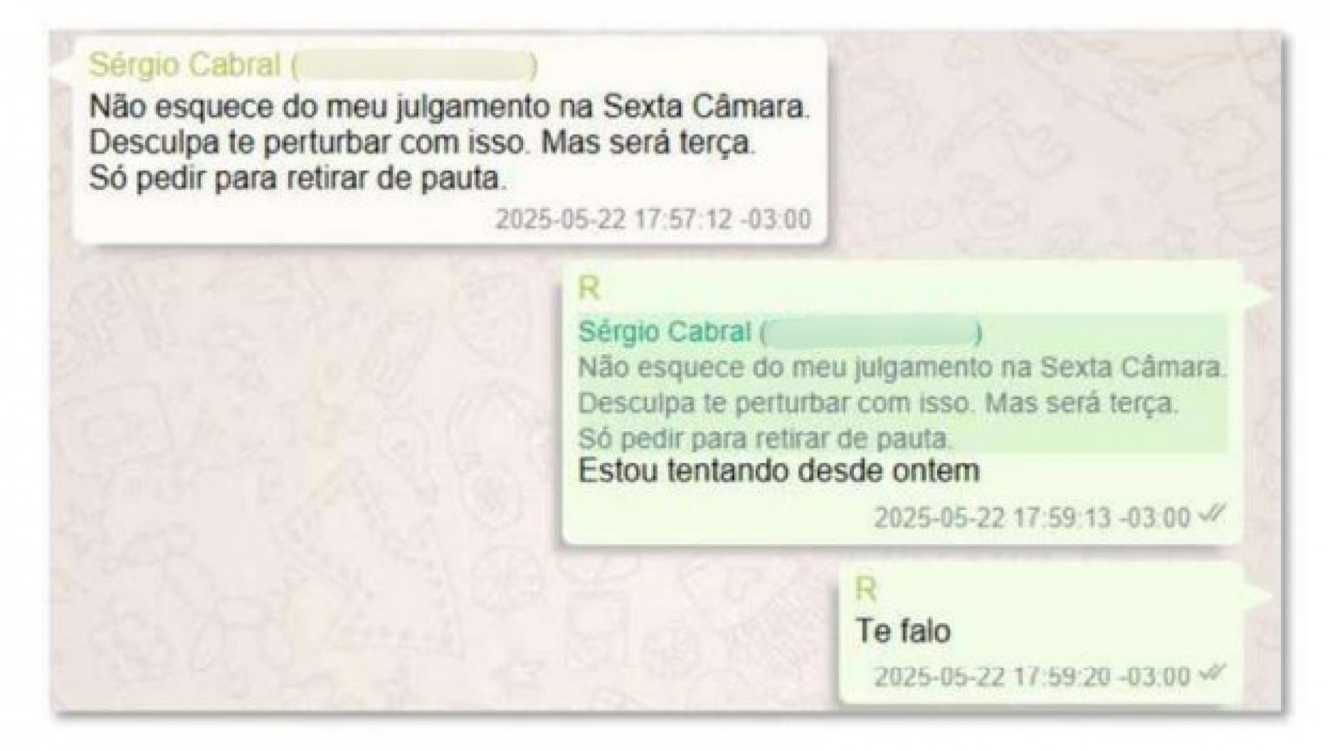 Sérgio Cabral trocou mensagens com Rodrigo Bacellar pedindo ajuda em processo, diz PF - Reprodução / PF