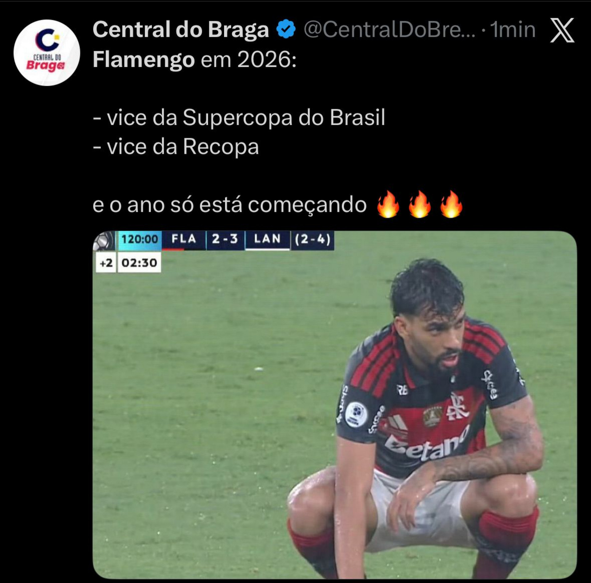 Brincadeira com os dois vices do Flamengo em 2026 - Reprodução
