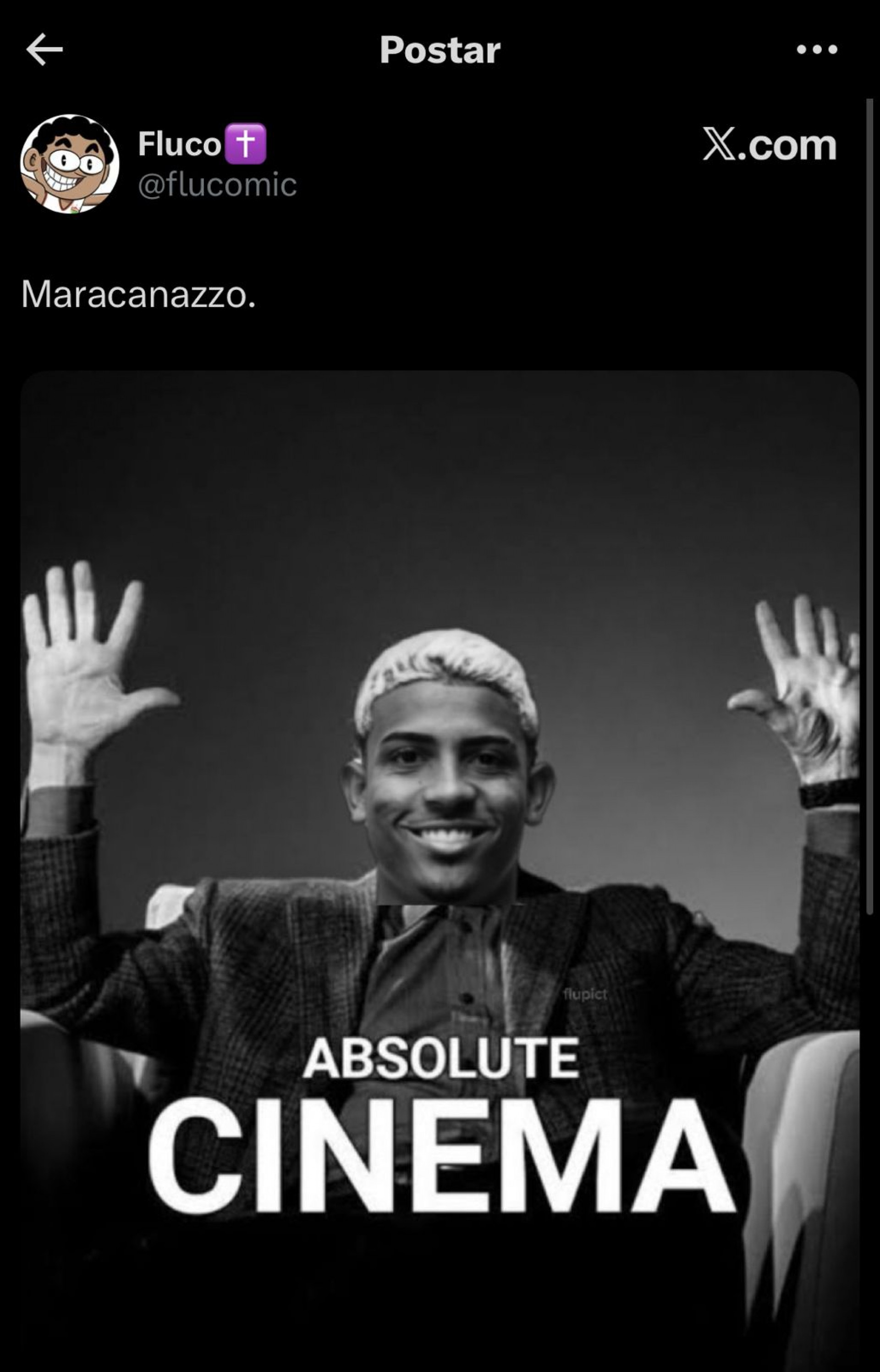 Torcedor do Fluminense aproveitou para cutucar o Flamengo - Reprodução