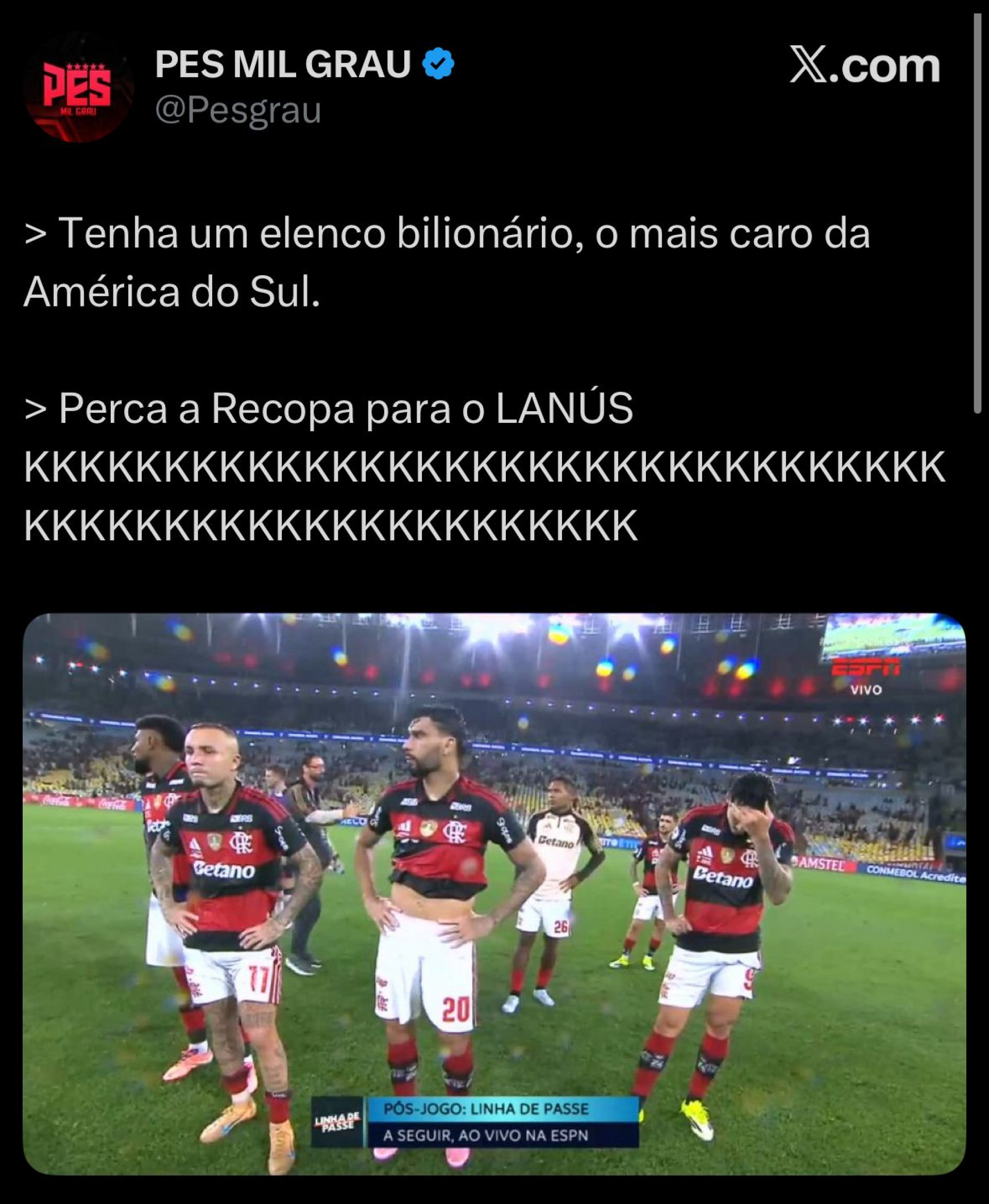 Web não perdoou o Flamengo - Reprodução