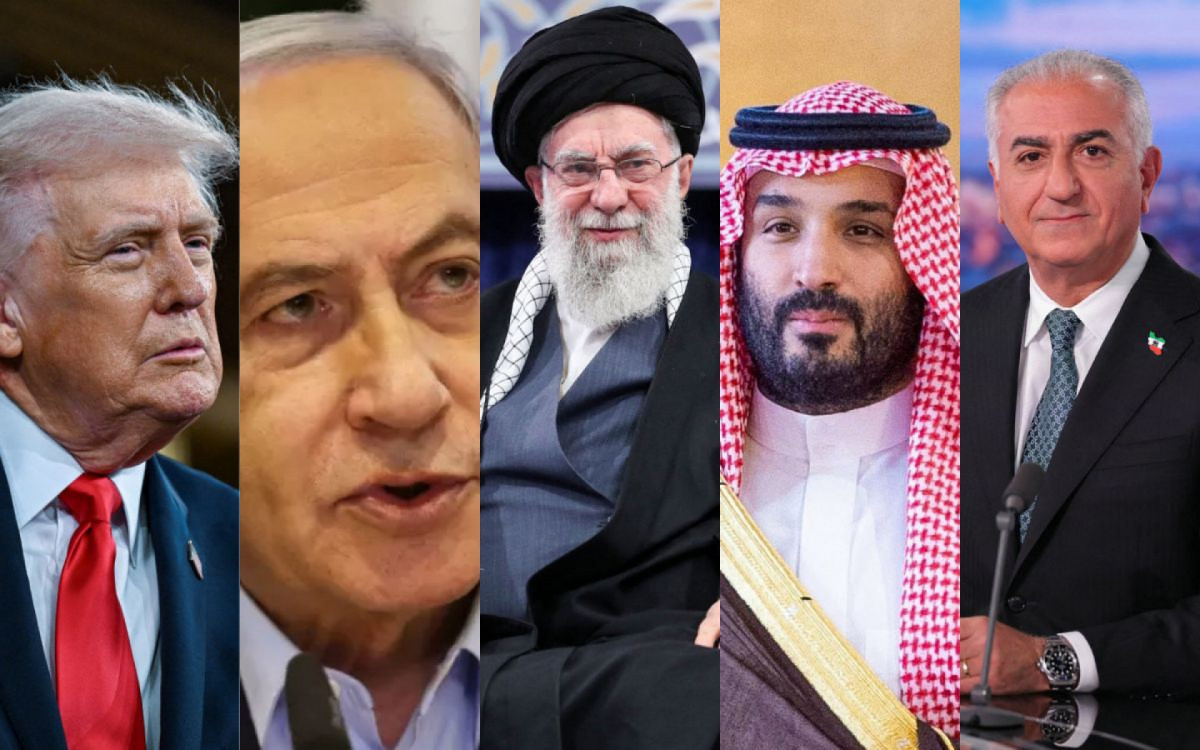 Donald Trump, Benjamin Netanyahu, Ali Khamenei, Mohamed bin Salman e Reza Pahlavi são figuras centrais no conflito EUA x Irã