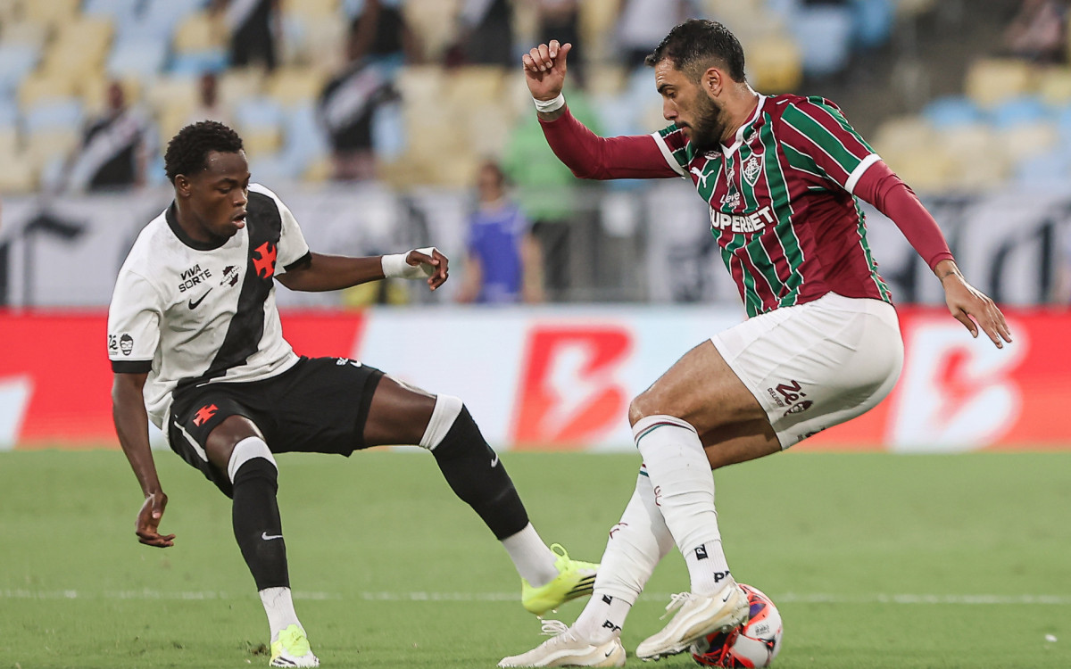 Lance do jogo entre Fluminense e Vasco