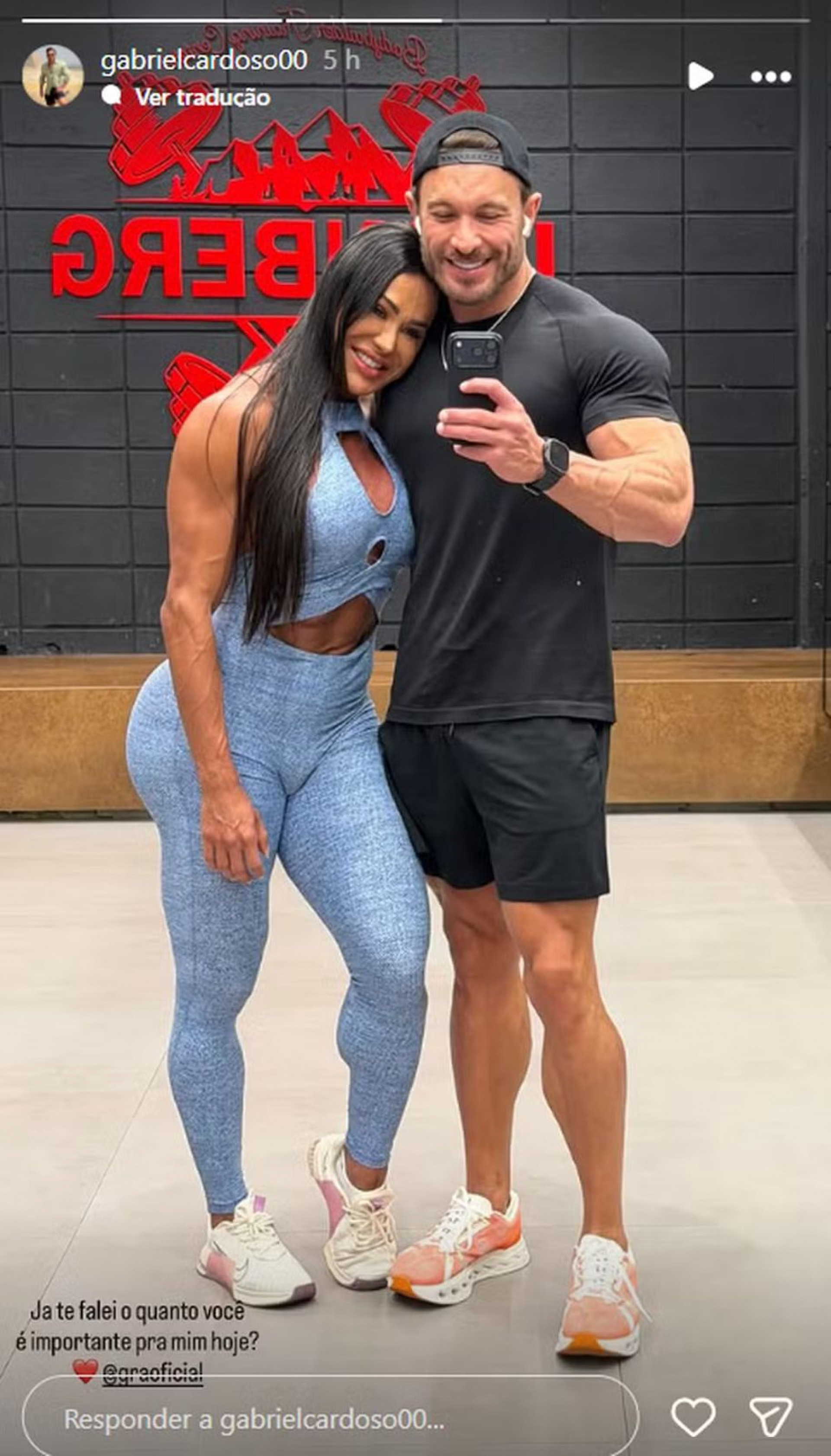 Gracyanne Barbosa e o namorado Gabriel Cardoso - Reprodução / Instagram