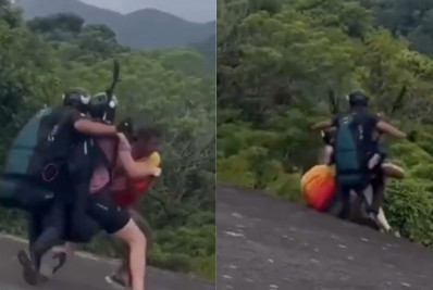 Vídeo: Instrutor cai de rampa de voo no Parque da Cidade, em Niterói