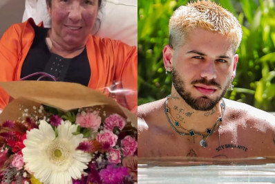 Mãe de Virginia ganha buquê de Zé Felipe após passar por cirurgias plásticas