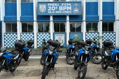 Batalhão da PM recebe motos e coletes balísticos para melhorar policiamento na Baixada Fluminense
