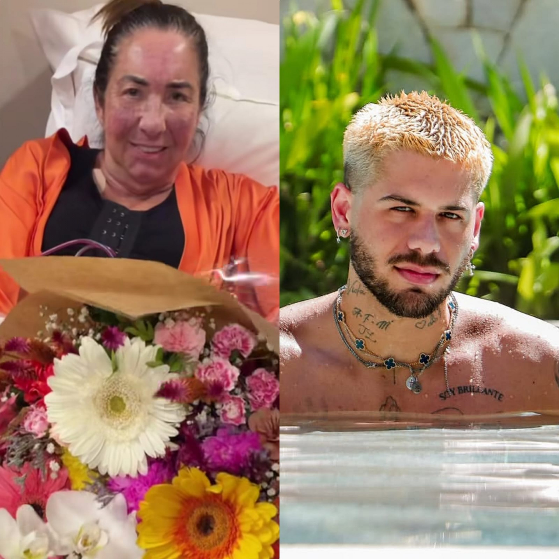 Mãe de Virginia ganha buquê de Zé Felipe após passar por cirurgias plásticas - Reprodução de vídeo / Instagram
