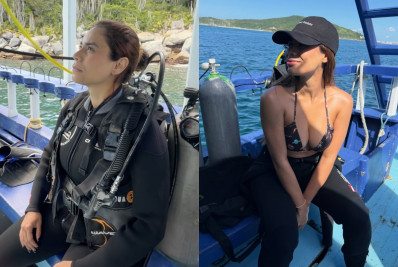 Lexa inicia curso de mergulho: 'Futura mergulhadora'