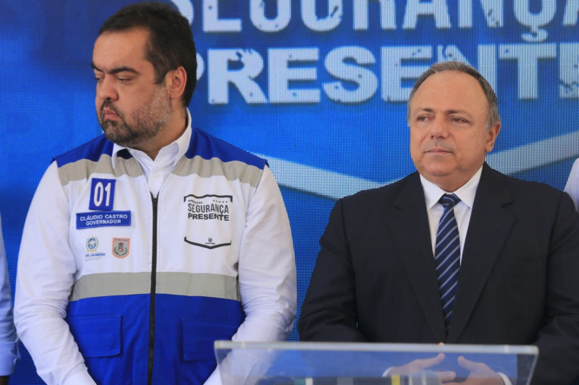 Governador Cláudio Castro e deputado federal Eduardo Pazuello participaram do evento - Carlos Elias / Agência O Dia