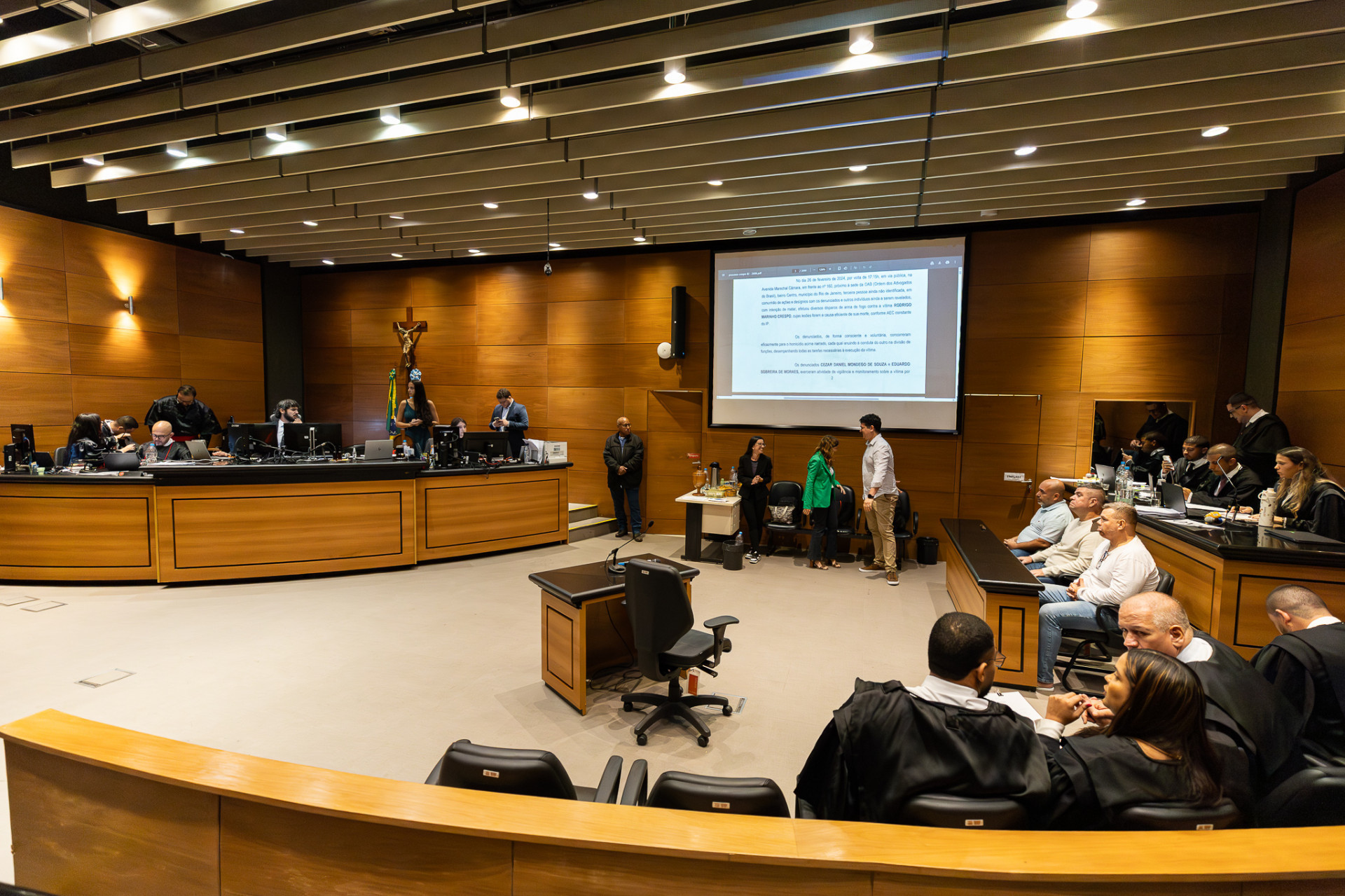 Julgamento dos três réus começou nesta quinta-feira (5) - Brunno Dantas / Divulgação TJRJ