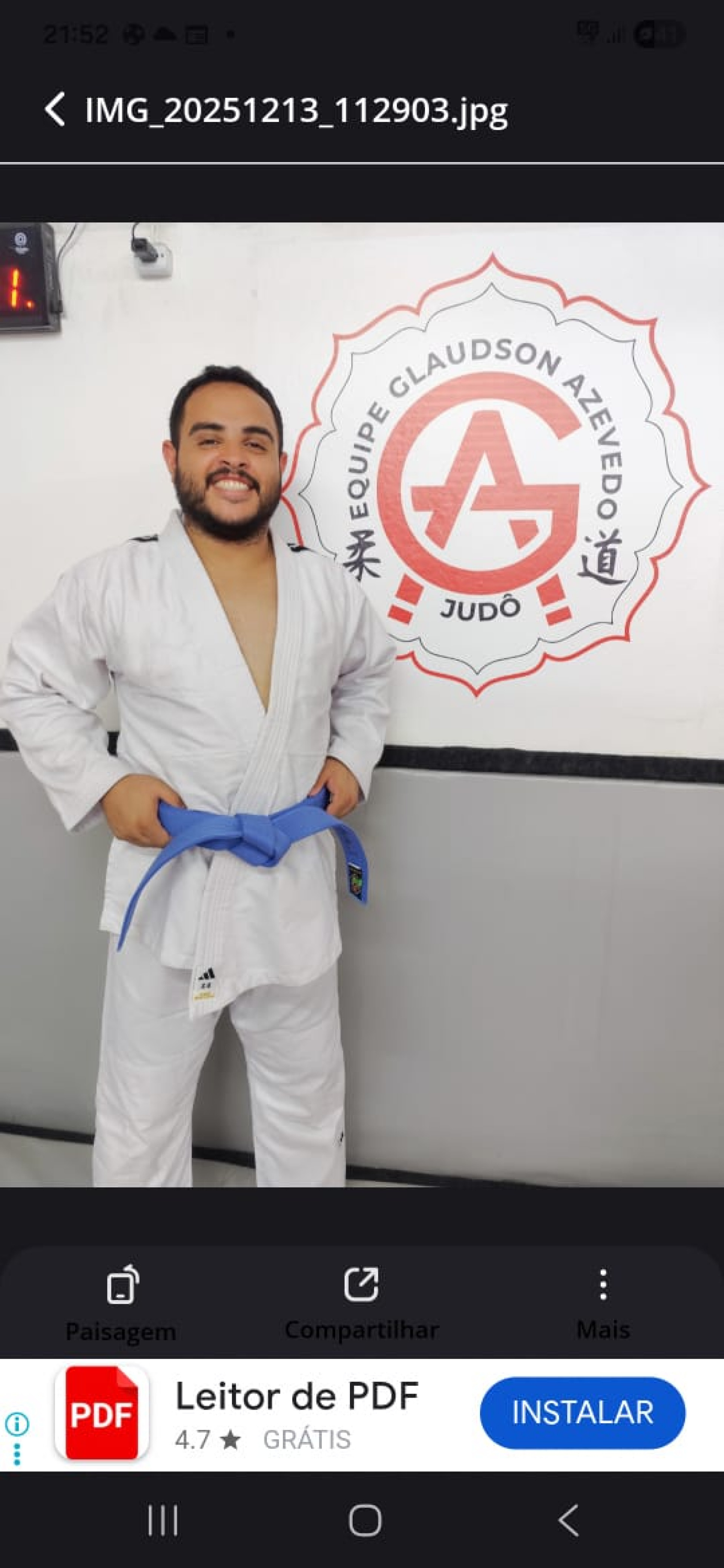 O assessor de imprensa Wellington Melo não deixa de fazer suas aulas de judô - Arquivo pessoal