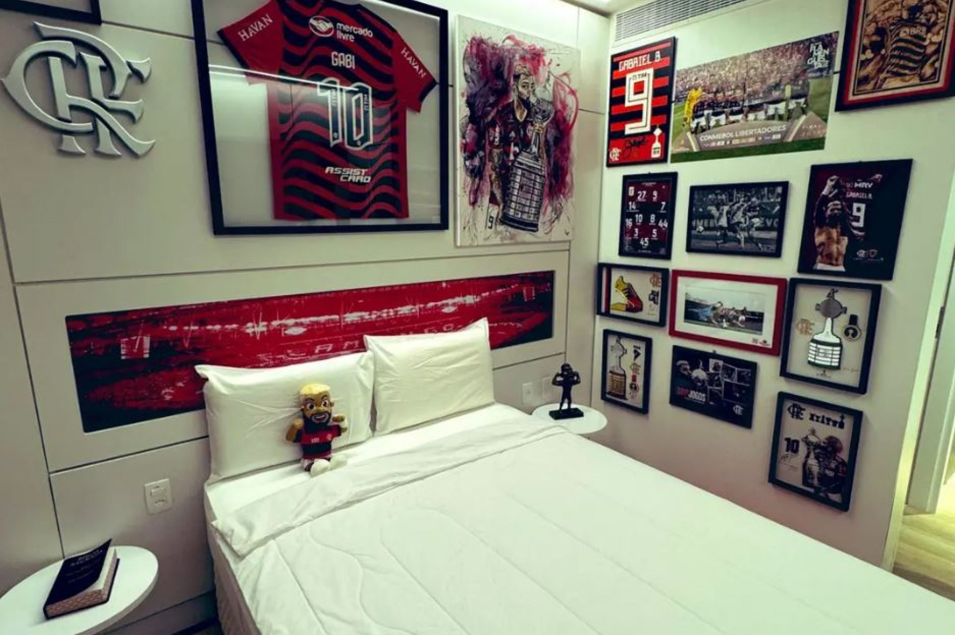 Antigo quarto de Gabigol no Ninho do urubu, em sua &eacute;poca de Flamengo - Divulga&ccedil;&atilde;o