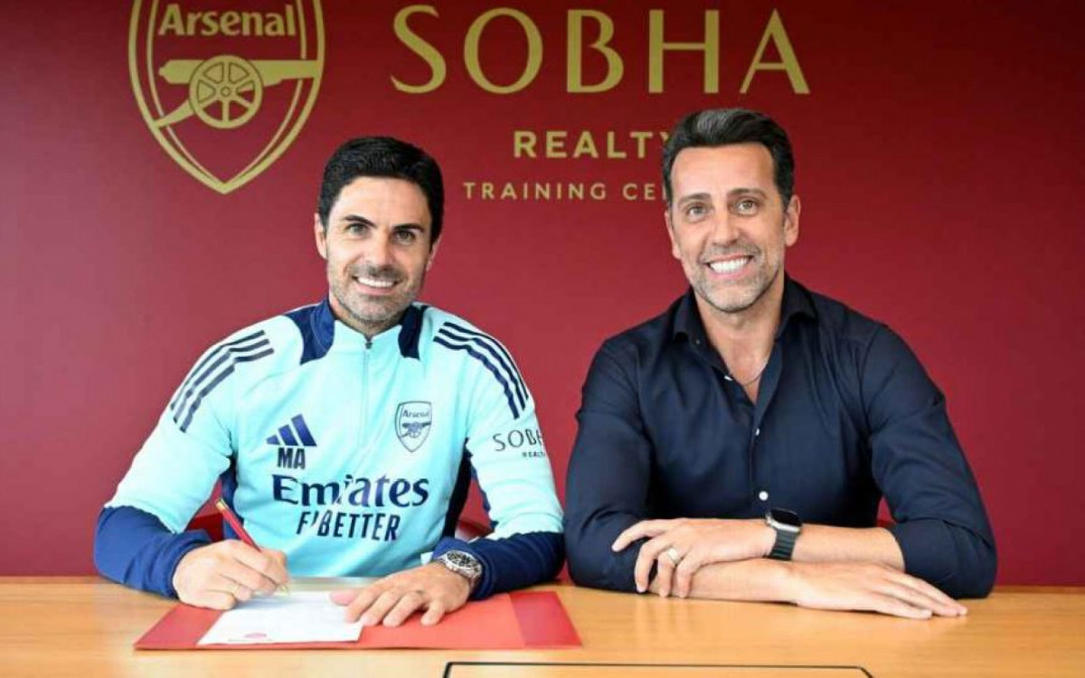 Edu Gaspar foi quem contratou o técnico Mikel Arteta para assumir o comando do Arsenal