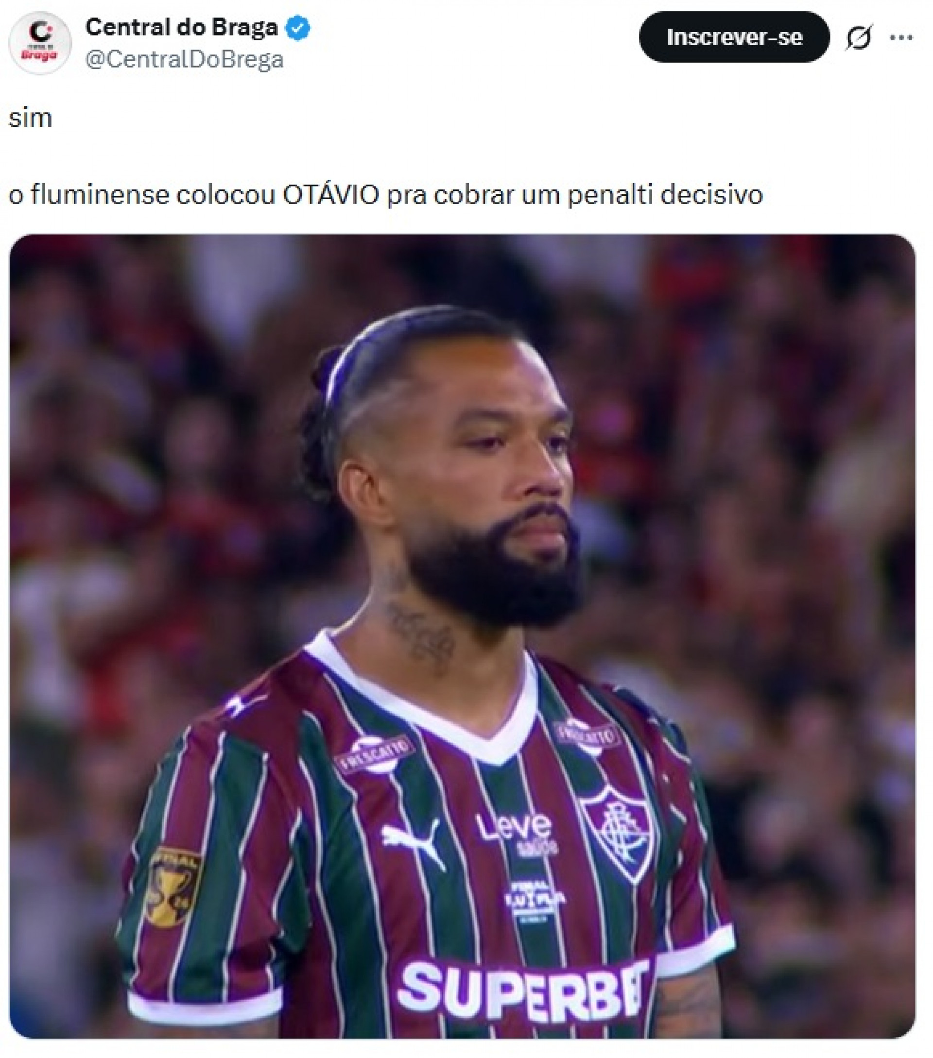 Otávio errou a cobrança decisiva do Fluminense - Reprodução / X