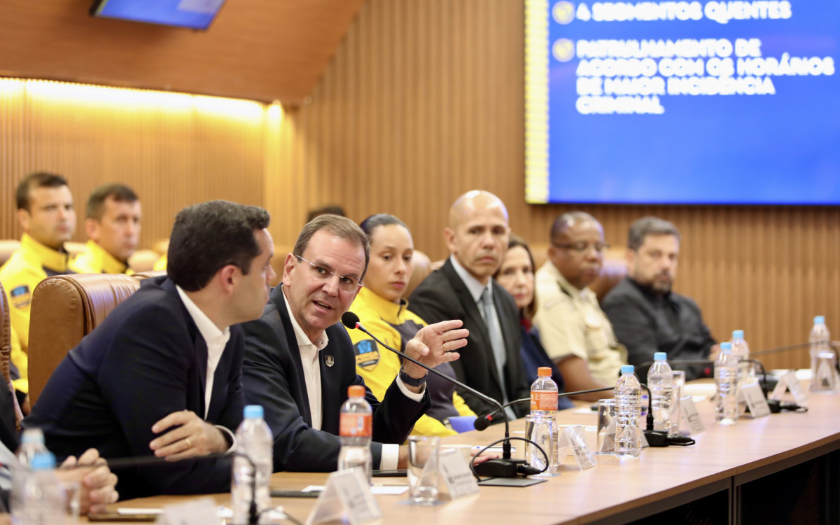 Apresentação das ações da Força Municipal em coletiva de imprensa com prefeito Eduardo Paes - Beth Santos/Força Municipal