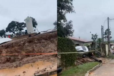 Tarcísio diz ser 'inaceitável' rompimento de reservatório da Sabesp em Mairiporã