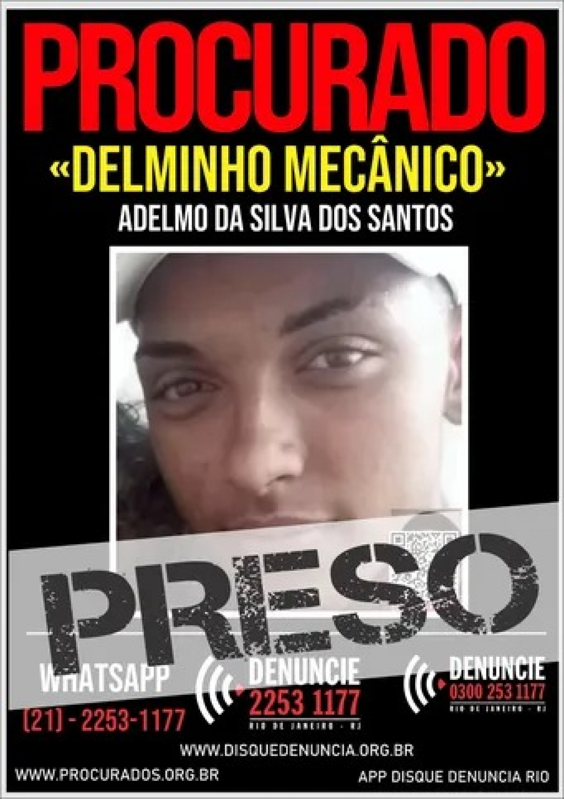 Delminho é réu por duplo homicídio qualificado e ocultação de cadáver.