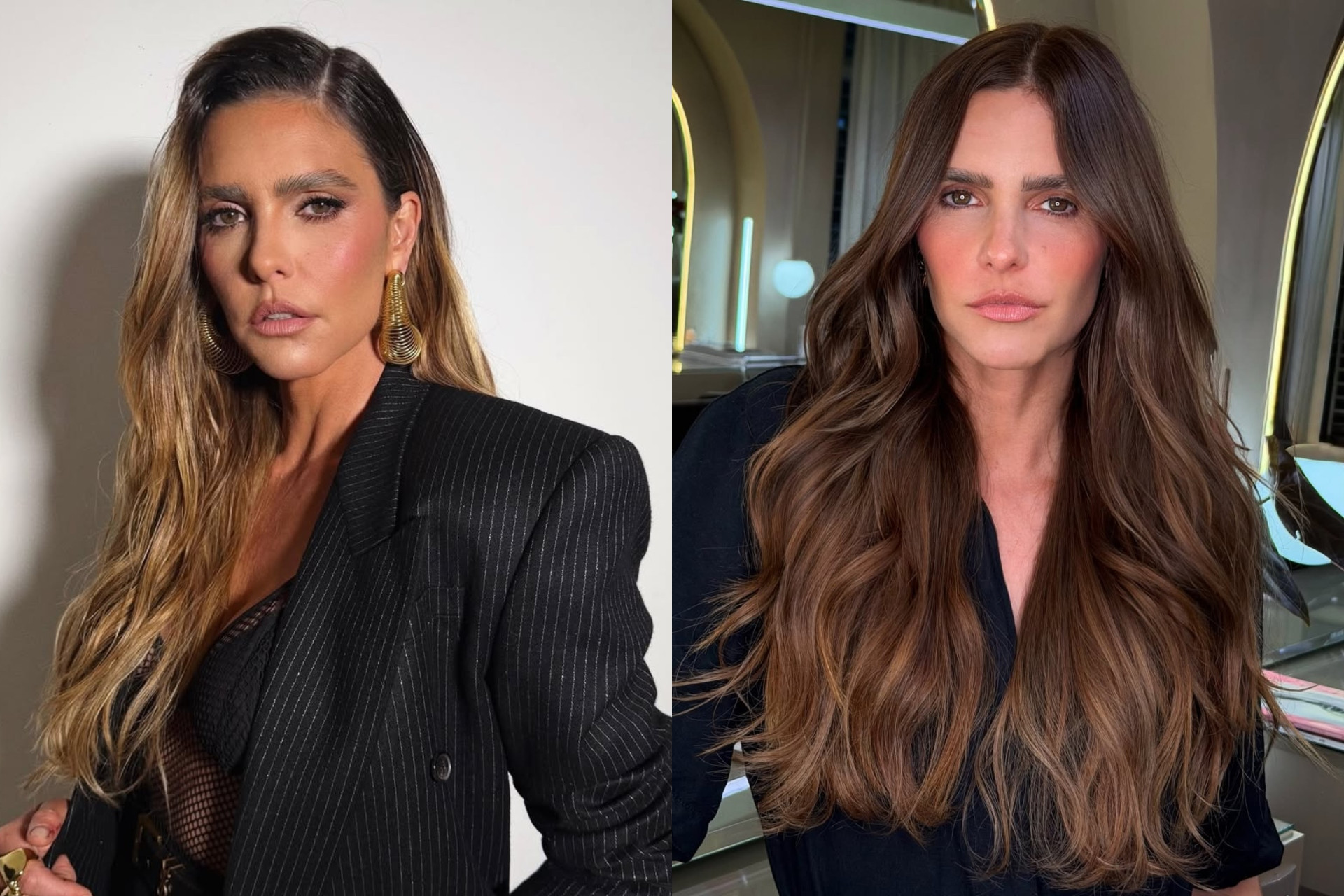 Antes e depois da mudança de visual de Fernanda Lima  - Reprodução / Instagram
