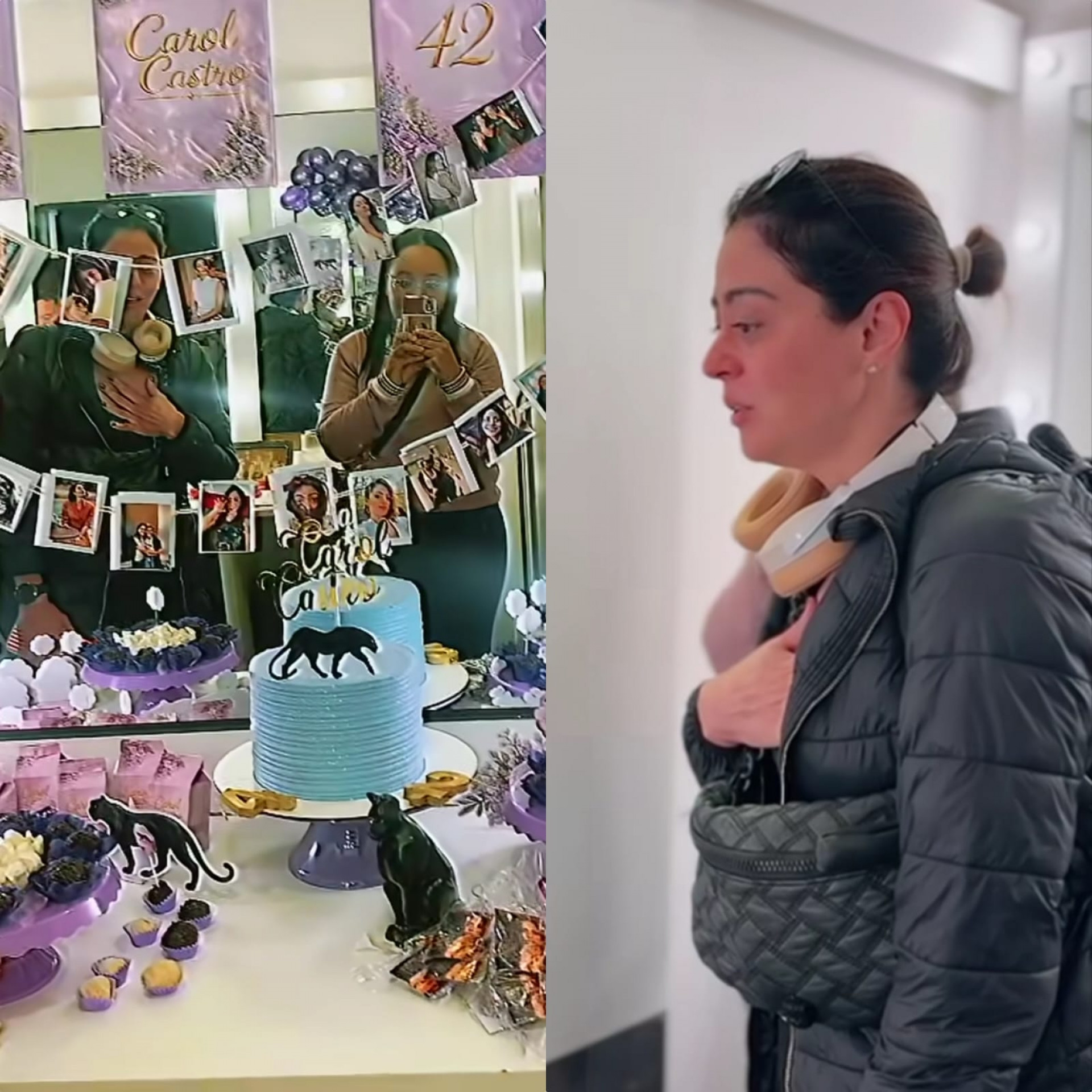Carol Castro se emociona ao ganhar primeira festa surpresa de fãs - Reprodução de vídeo / Instagram