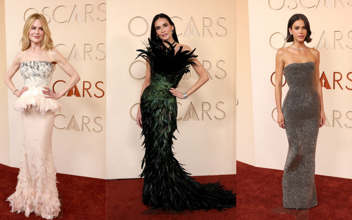 Vestidos deslumbrantes e muito brilho marcaram a chegada das celebridades ao Oscar 2026