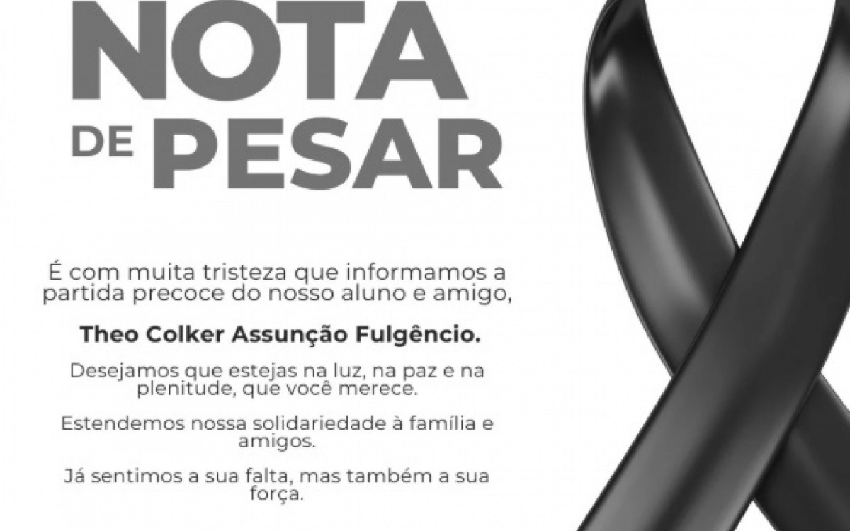 O Ceja de Copacabana, onde Theo estudava, publicou uma nota de pesar