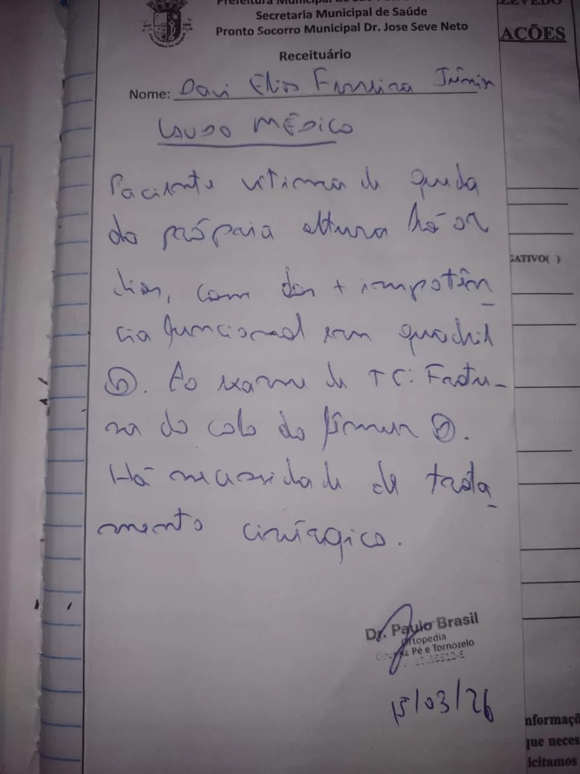Aluno precisou de atendimento médico após agressão registrada na escola. - Reprodução/ G1