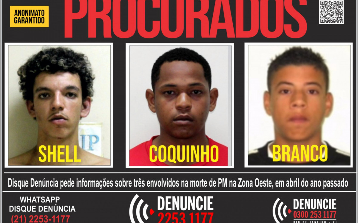 Trio &eacute; procurado pela morte do PM Marcelo Jos&eacute; Batista, executado em abril de 2025 - Divulga&ccedil;&atilde;o / Disque Den&uacute;ncia