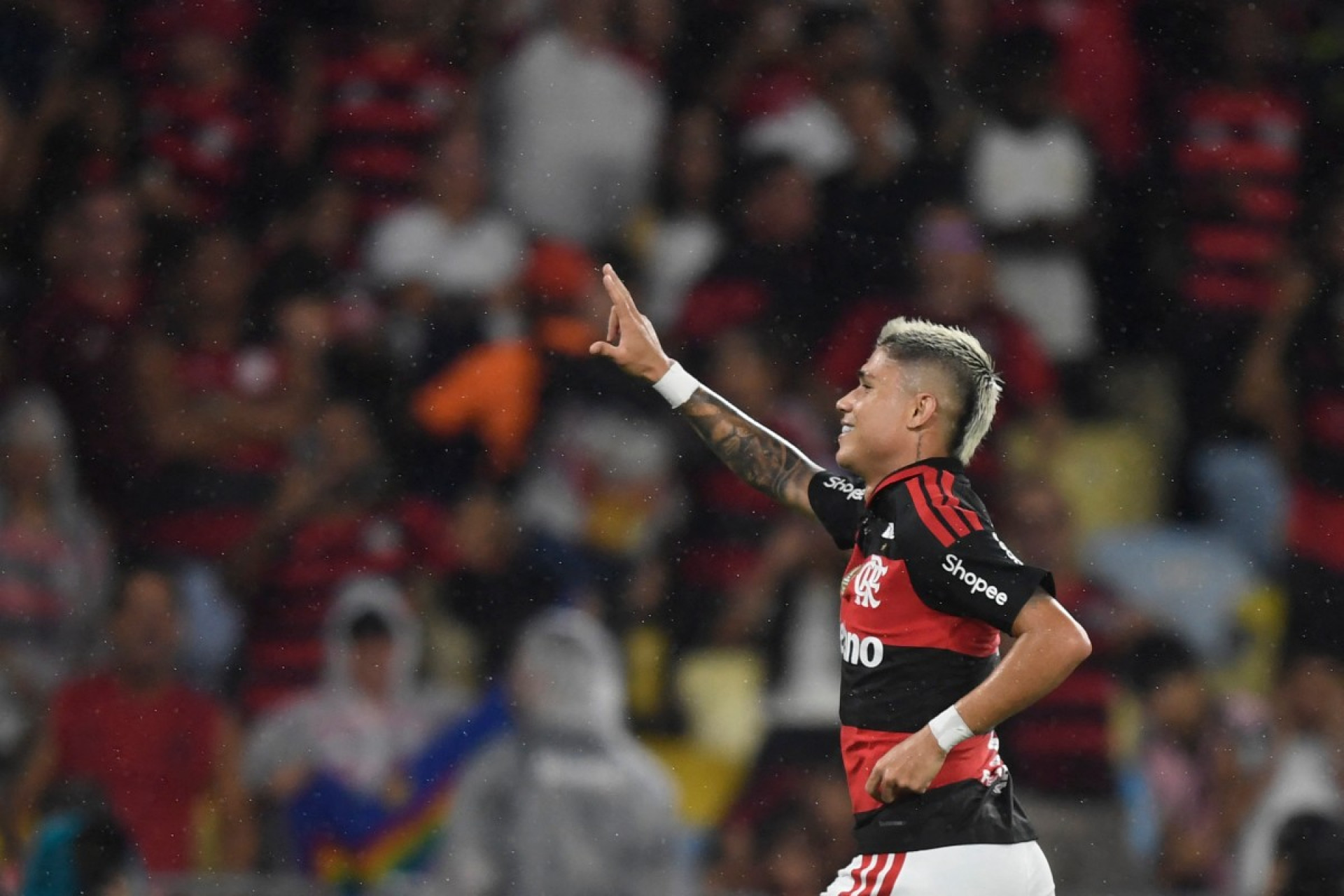 Luiz Araújo marcou na vitória do Flamengo sobre o Remo - Daniel Ramalho / AFP