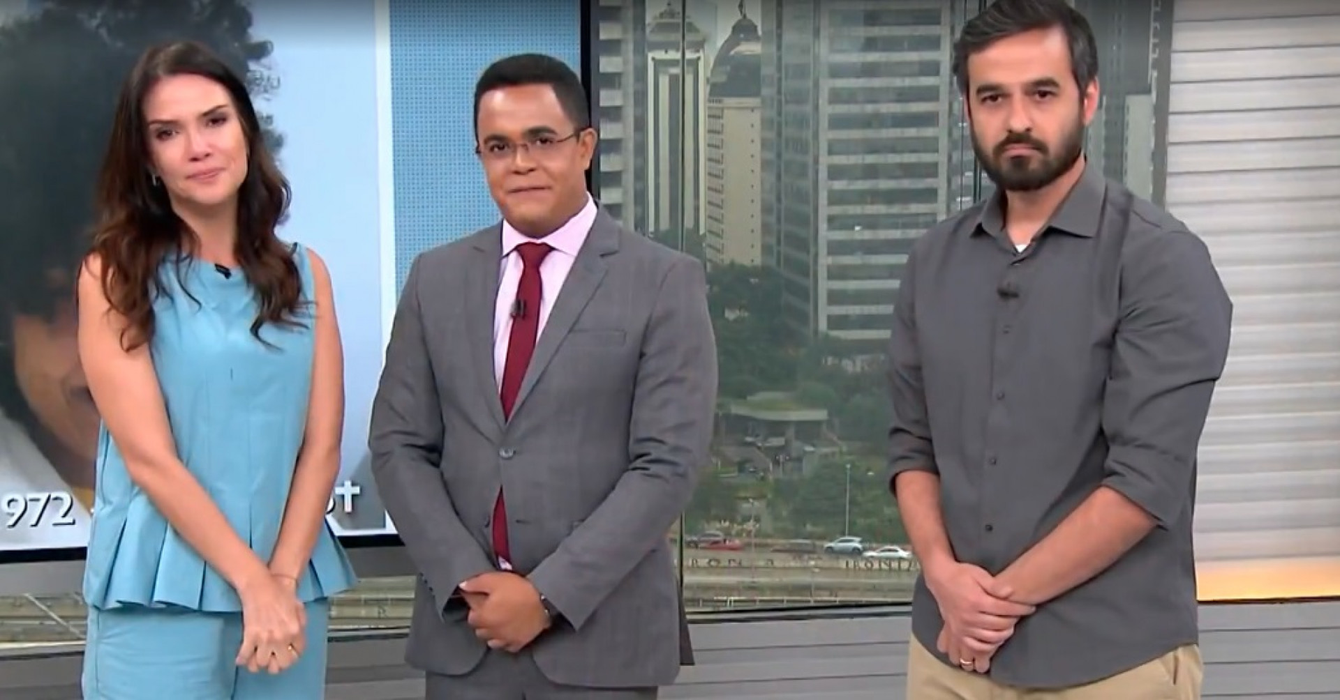 Sabina Simonato, Marcelo Pereira e Guilherme Pimentel - Reprodução de vídeo / TV Globo