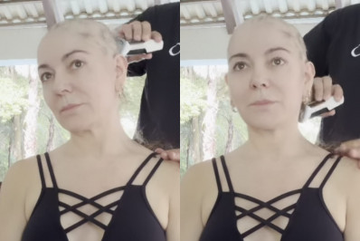 Mãe de Lucas Lucco raspa cabeça depois de ser diagnosticada com alopecia