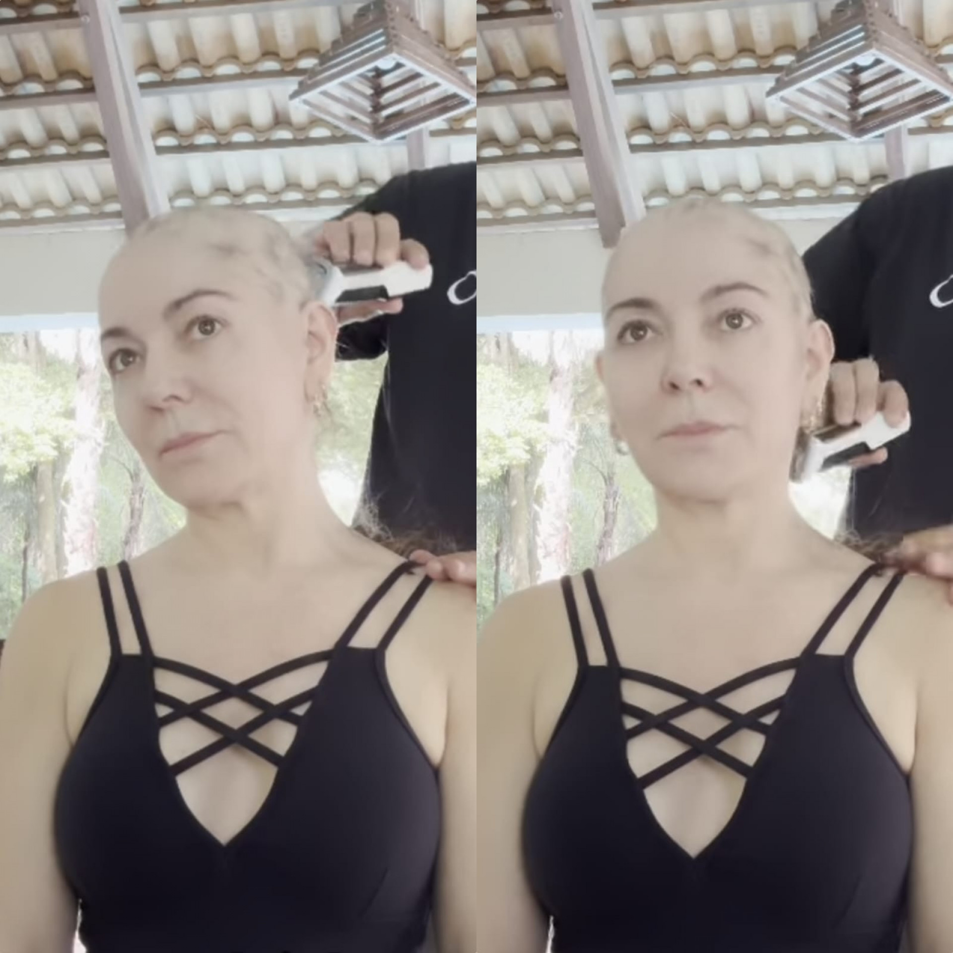 Mãe de Lucas Lucco, Karina Lucco raspa cabeça após ser diagnosticada com alopecia - Reprodução de vídeo / Instagram