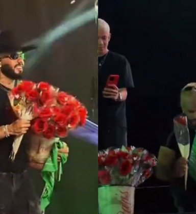 Zé Felipe dedica flores a Virginia Fonseca e Ana Castela durante show