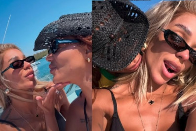 Ludmilla e Brunna Gonçalves curtem passeio de lancha