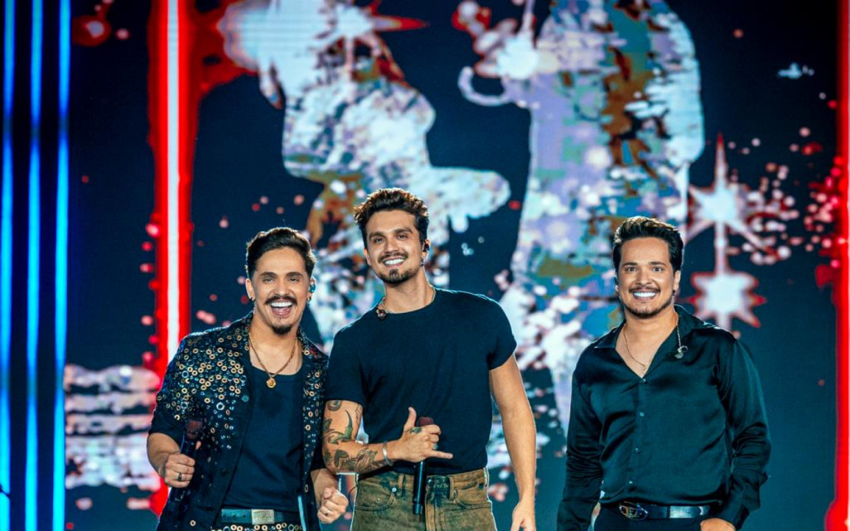 Luan Santana participa de gravação de DVD de Kaique & Felipe