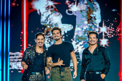 Luan Santana participa de gravação de DVD de Kaique & Felipe