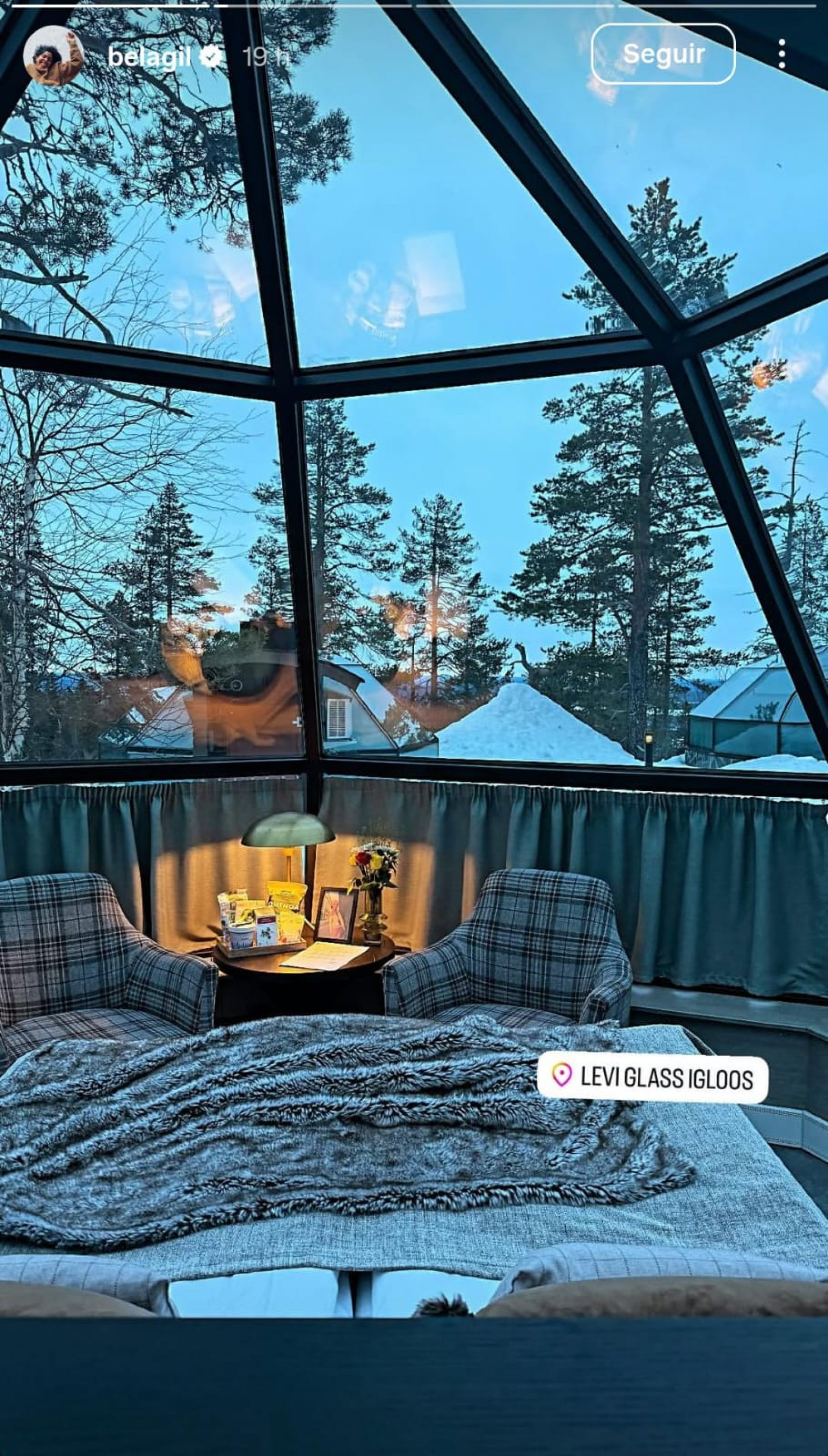 Bela Gil chega na Finlândia - Reprodução de vídeo / Instagram