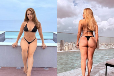 Carla Diaz exibe curvas em dia de piscina