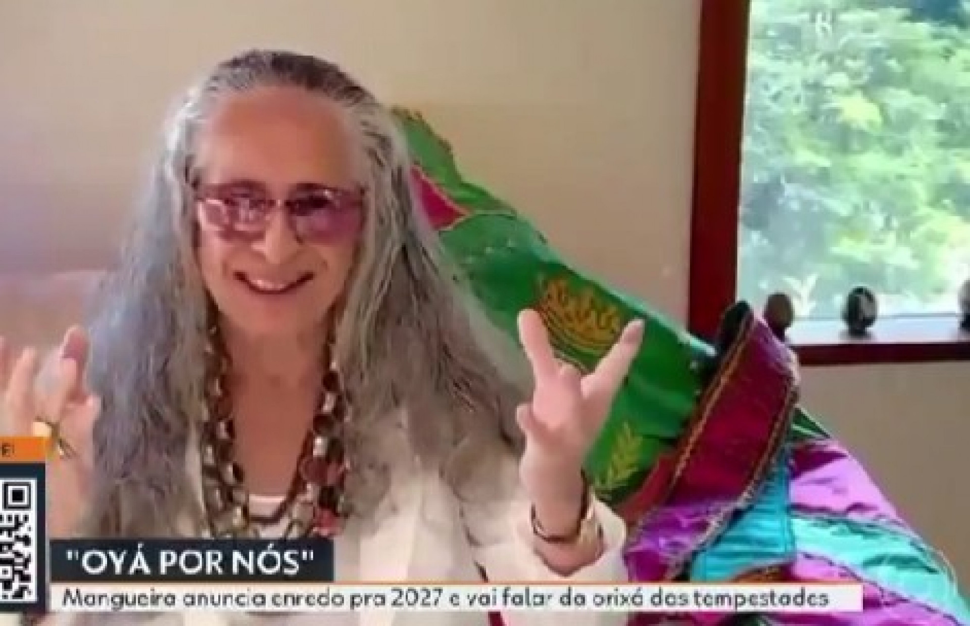 Maria Bethânia exalta enredo da Mangueira - Reprodução de vídeo / X